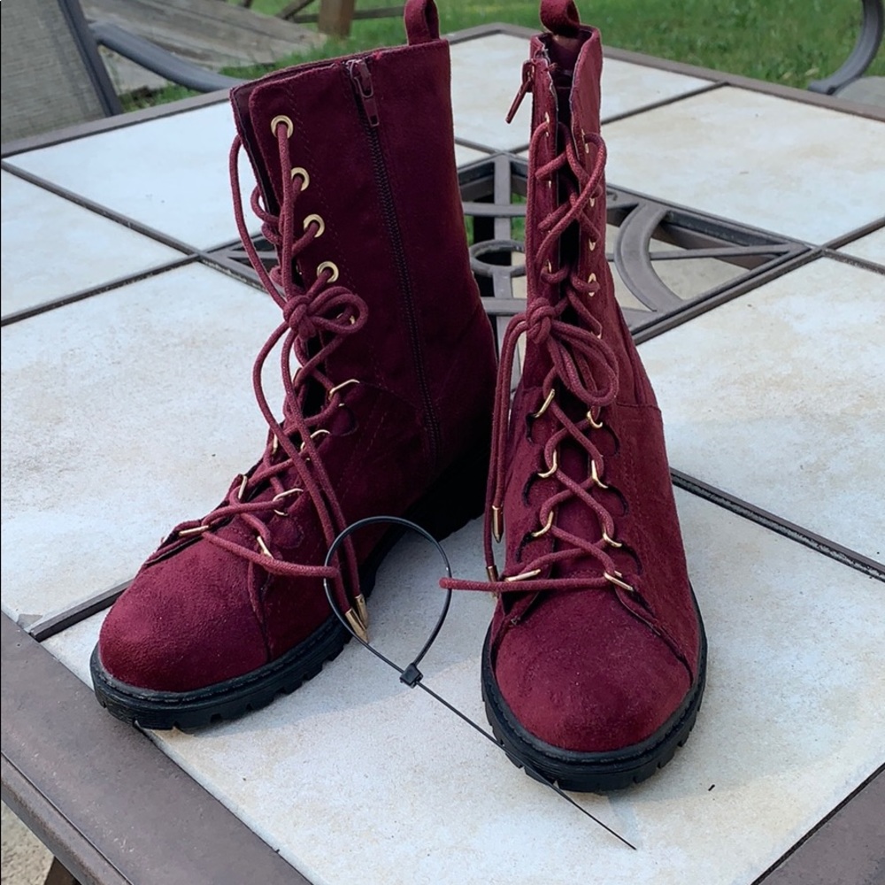 Burgundy Combat/Laced Boots
